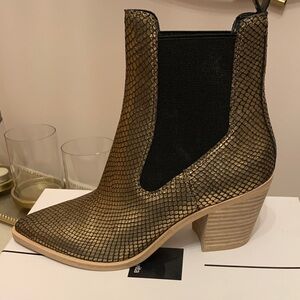 DV by Dolce Vita Metallic Textured Heeled Boots
